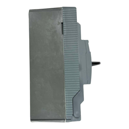 A gray plastic and metal electrical component or connector, shown from a side profile view against a plain white background.