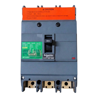 Schneider 80A 3P 25KAIC 220V MCCB Industrial Circuit Breaker Easy Pact EZC100N3080 I Electx Electrical Supply