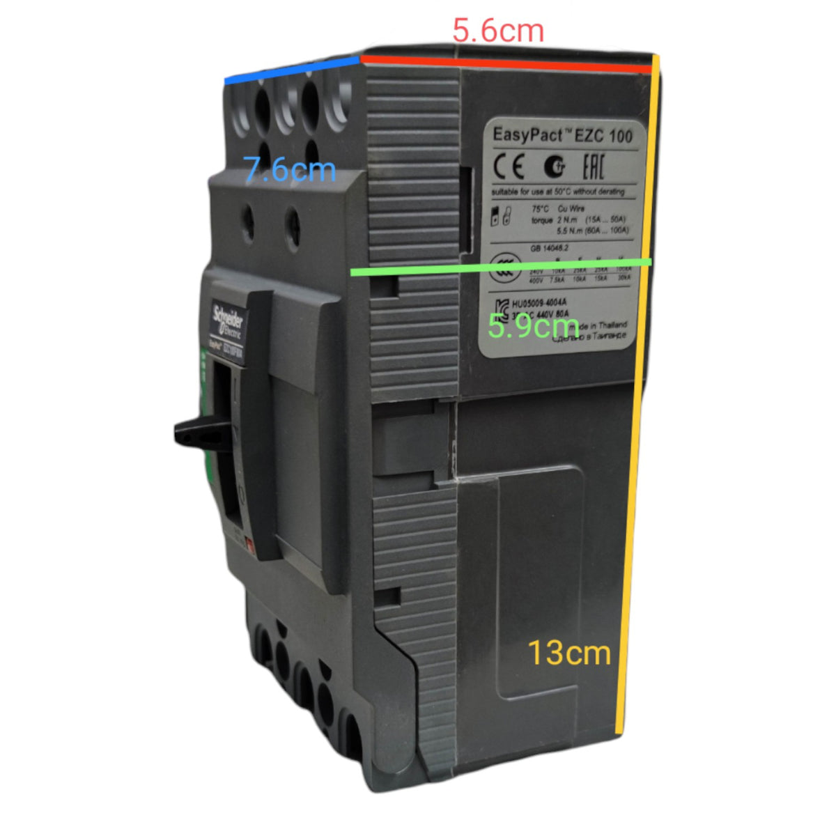 Schneider 80A 3 Pole 5KAIC 220V 100AF Industrial Circuit Breaker Type MCCB Molded Case Circuit Breaker Easy Pact EZC100F3080 I Electx Electrical Supply