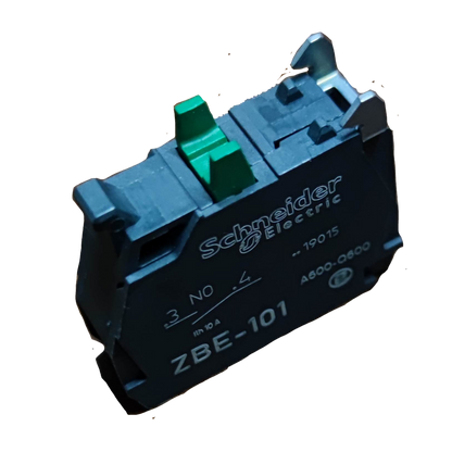 Schneider auxiliary contact block ZBE-101 with green switch for power points and switches
