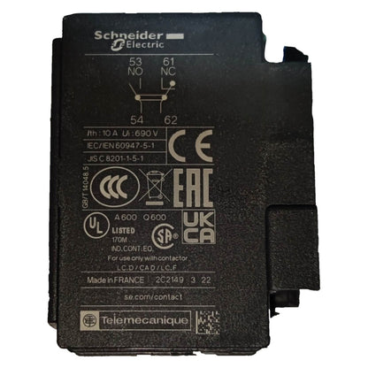 Schneider Auxiliary Contact For Magnetic Contactor Top Mount 1NO + 1NC LADN11 Electx Electrical Supply