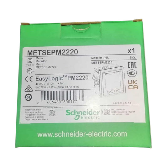 Schneider Digital Power Meter METSEPM2220 3 Phase 35 to 480V AC And 20 to 277V AC Between Phases and Neutral Easy Logic PM2220