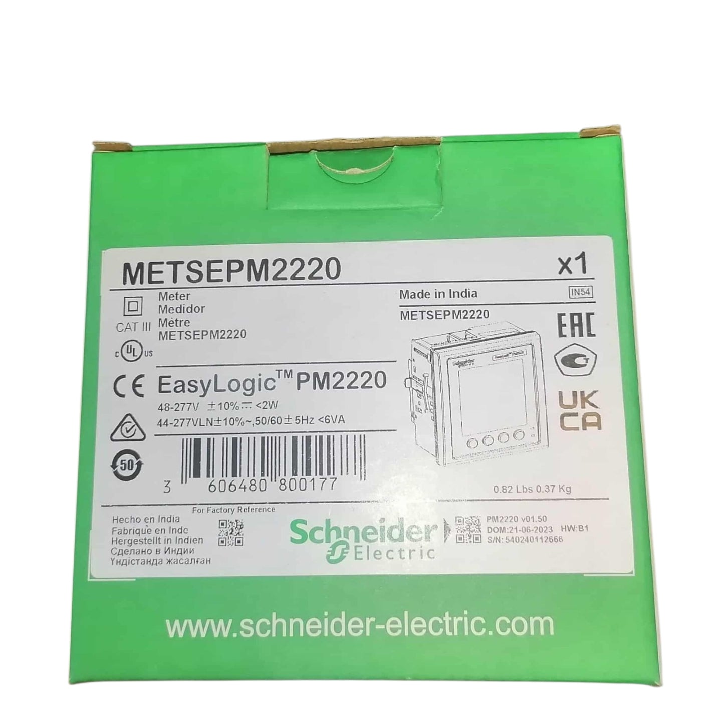 Schneider Digital Power Meter METSEPM2220 3 Phase 35 to 480V AC And 20 to 277V AC Between Phases and Neutral Easy Logic PM2220