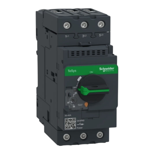Schneider Electric circuit breaker on a white background