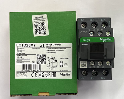 Schneider Magnetic Contactor 25A 220V Coil LC1D25M7, LC1D25