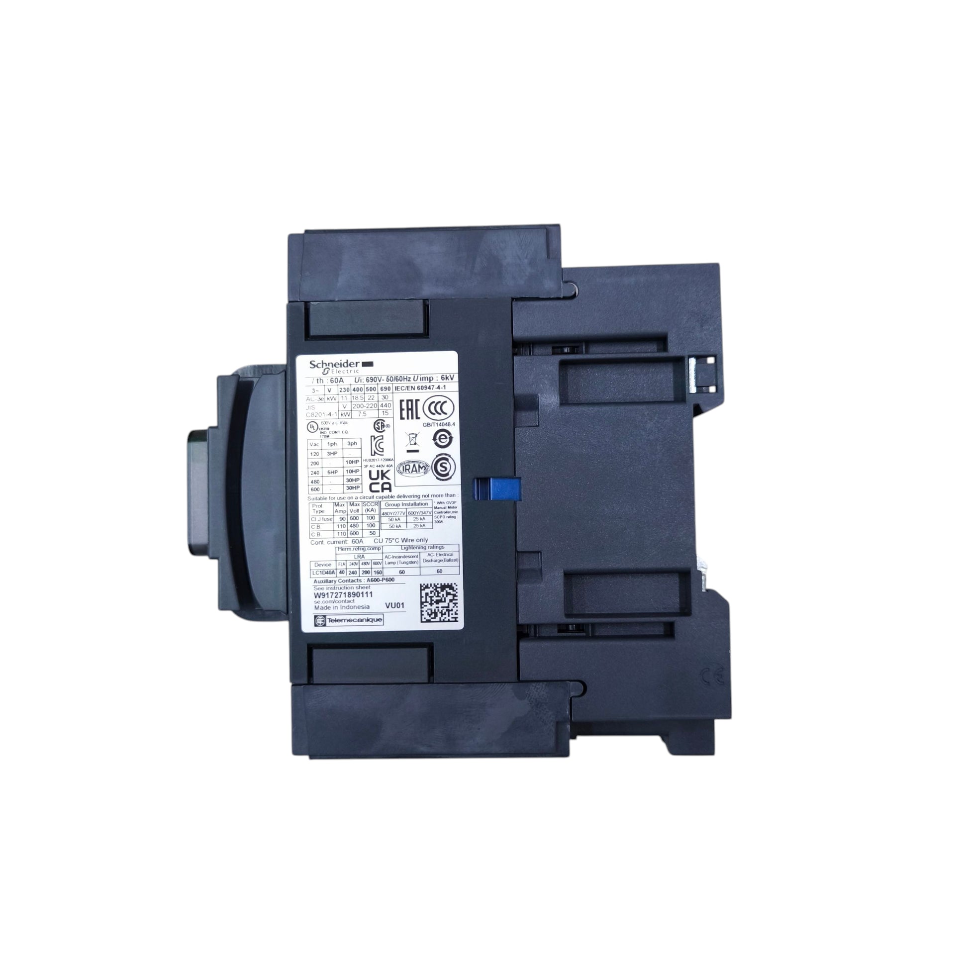 Schneider Magnetic Contactor 40A 220V Coil SE-LC1D40M7 Electx