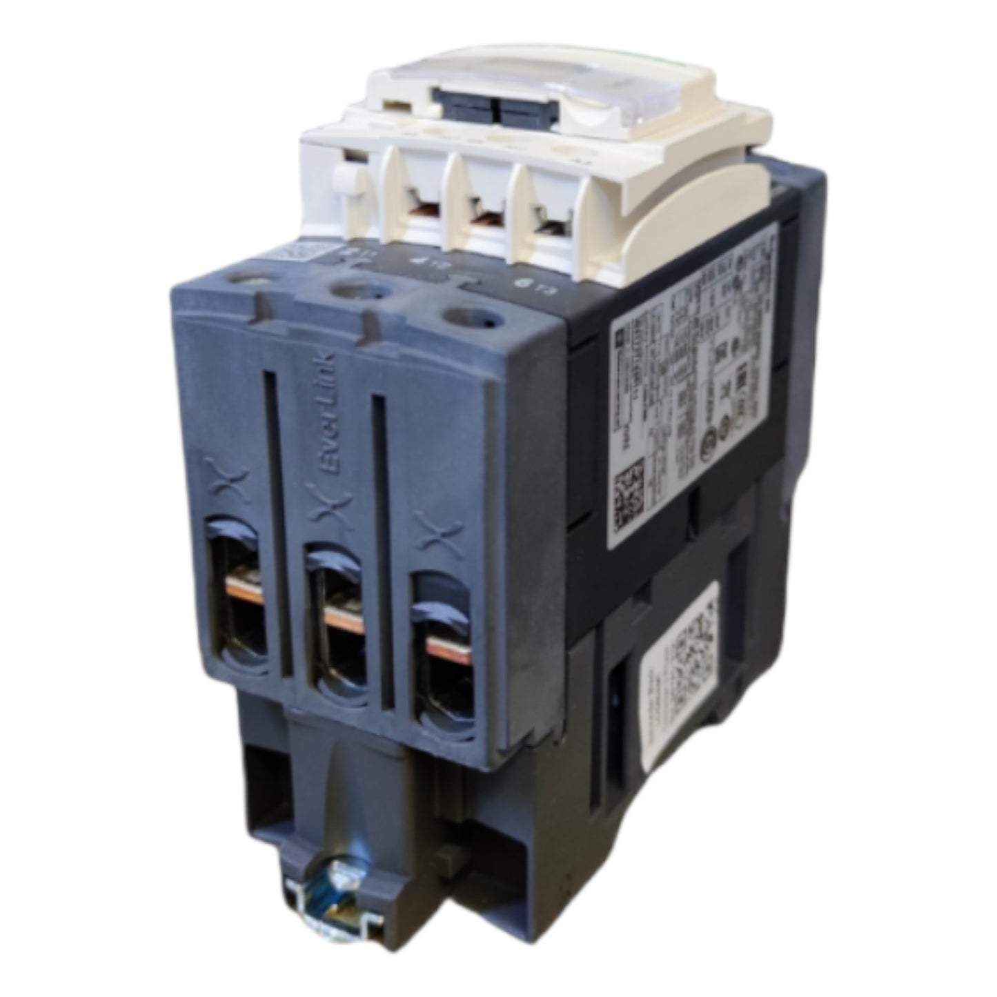 Electrical contactor on a white background