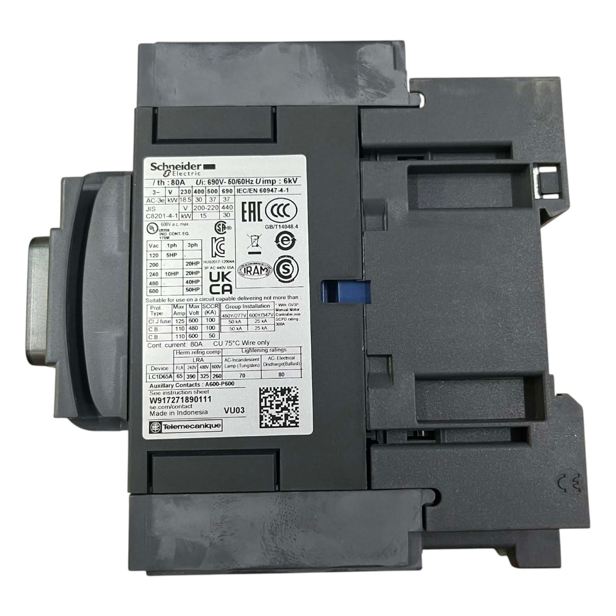 Schneider electric contactor on a white background