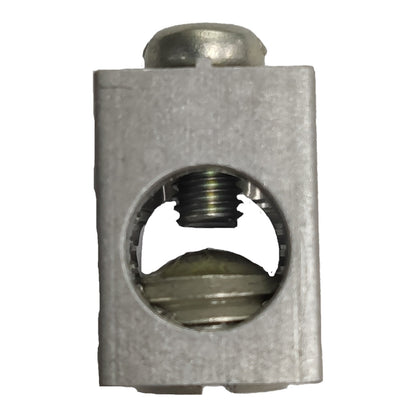 Metallic fitting with threaded end on a white background