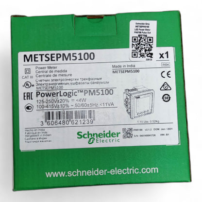 Schneider Power Meter METSEPM5100 Power Logic PM5100 3 Phase 125-250V RS-485