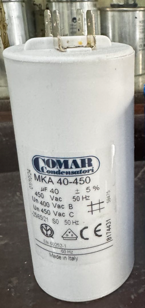 Comar Running Capacitor 40mfd +5 450VAC