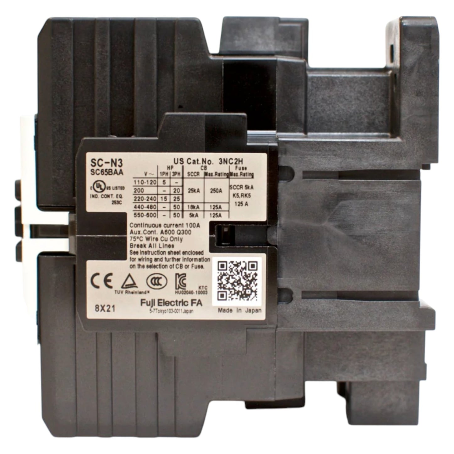 Fuji Magnetic Contactor SC-N3 Ith: 65A 5NO+2NC Coil Voltage Available in 220V 110V 24V 48V