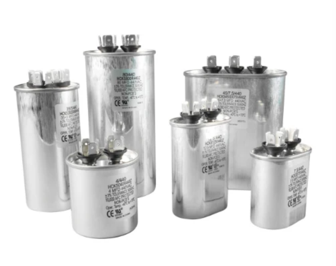 Oil-Filled Metallized Polypropylene Film Running Capacitor 20uF 440V AC 50/60Hz Aluminum Can, With Resin-Sealed Terminals