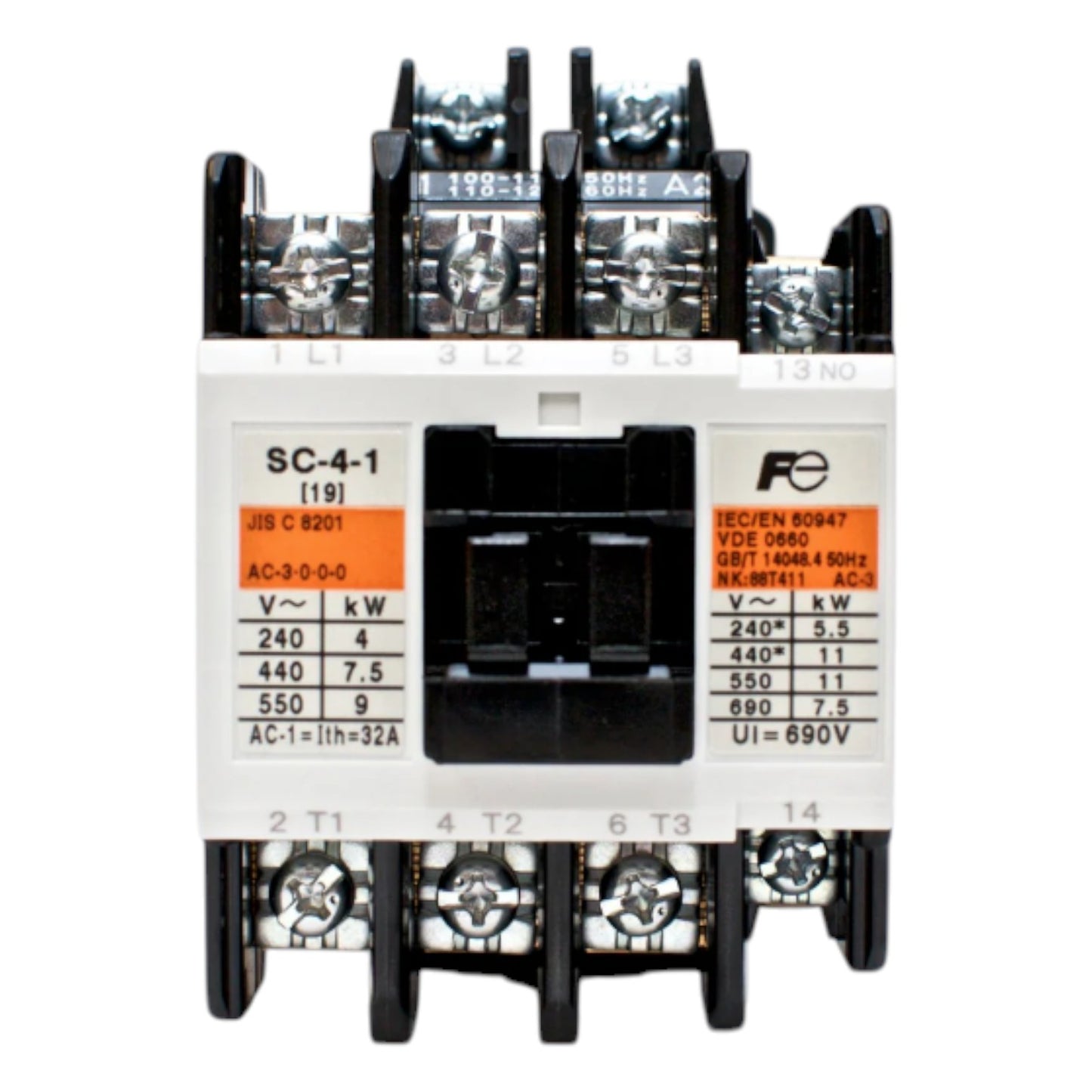 Fuji Magnetic Contact SC-4-1 Ith: 20A 3NC+1NO Coil Voltage Available in 220V AC 110V AC, 24V AC 48V AC
