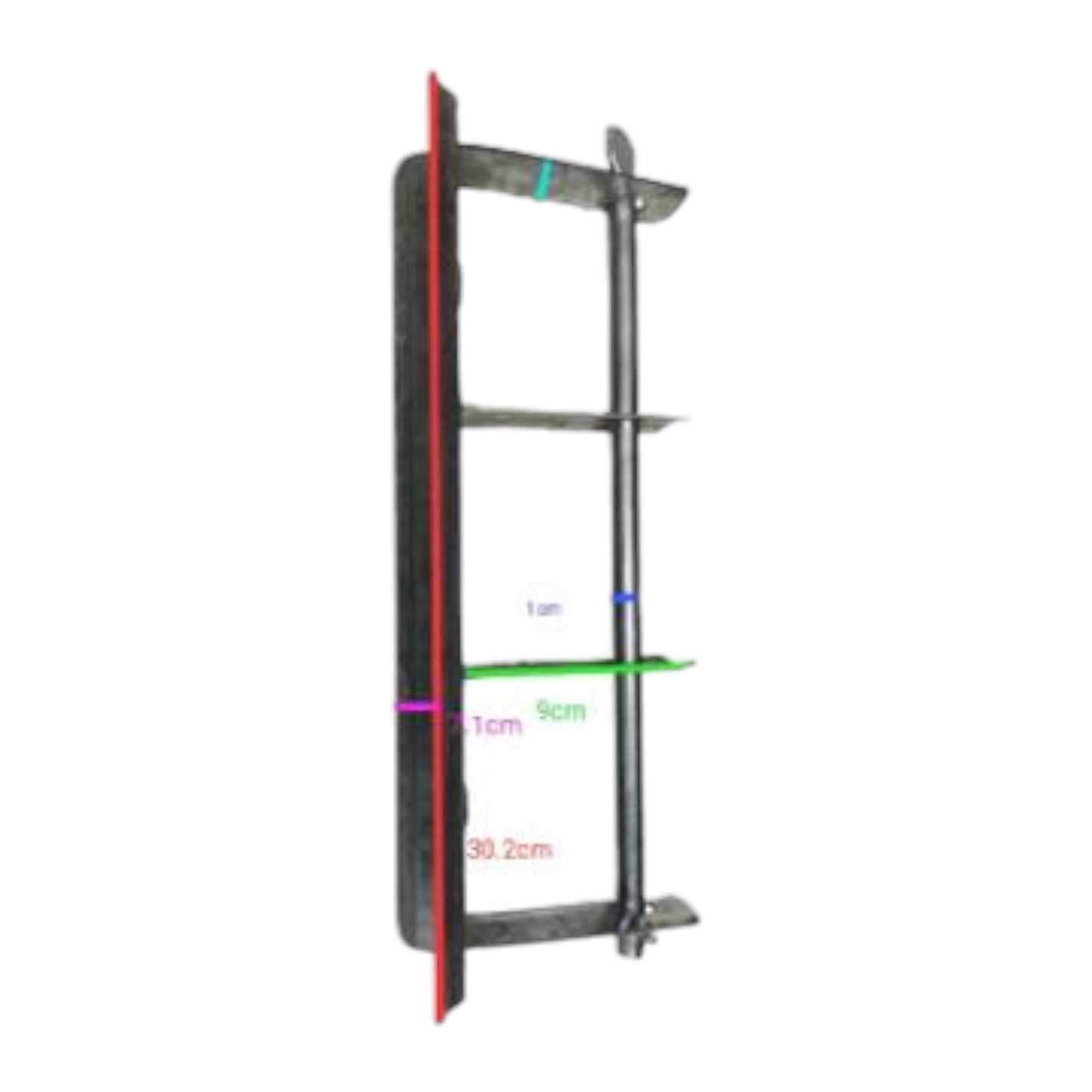 Towel rack with measurement markings on a white background Secondary Rack 2 Wire Galvanize Steel For Cable Management Electx Electrical Supply