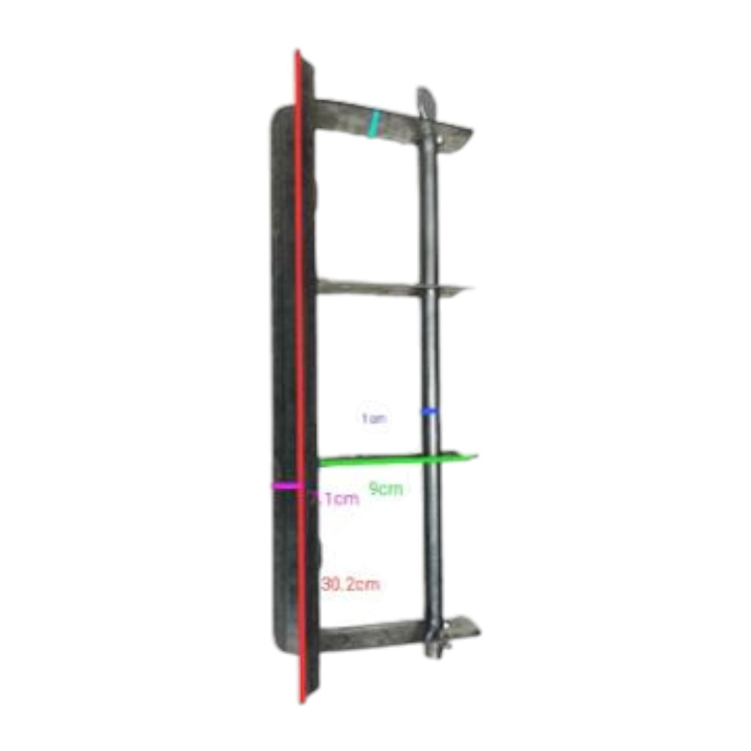 Towel rack with measurement markings on a white background Secondary Rack 2 Wire Galvanize Steel For Cable Management Electx Electrical Supply