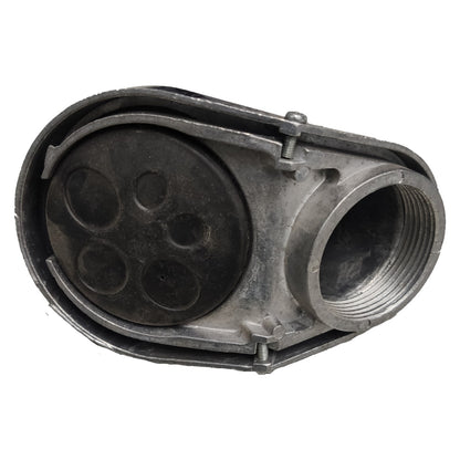 Metal mechanical component on a white background