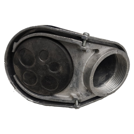 Metal mechanical component on a white background