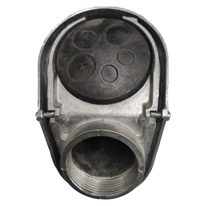 Metallic mechanical component on a white background