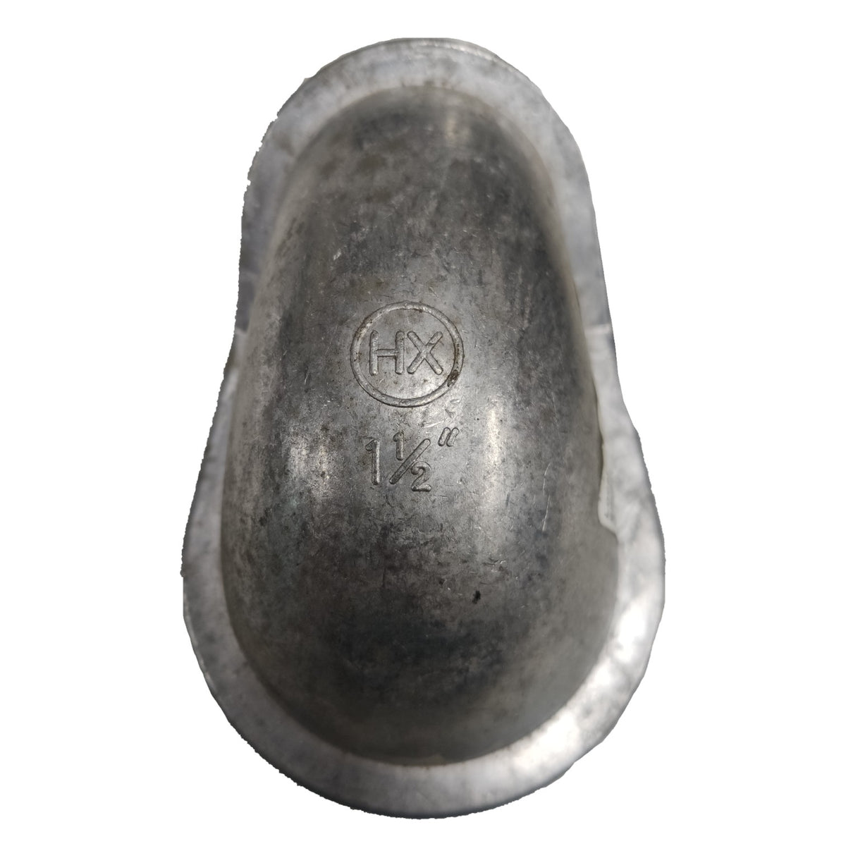 Metal ingot with 'HX' logo and markings on a white background
