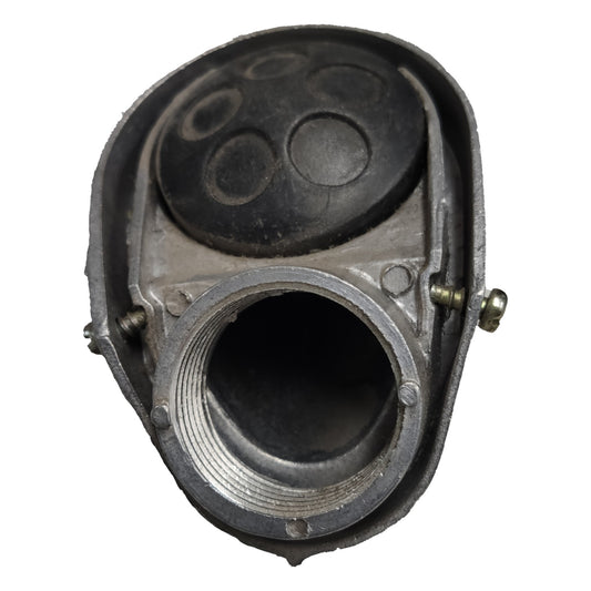 Metallic mechanical component on a white background