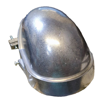 Metallic dome-shaped object on a white background