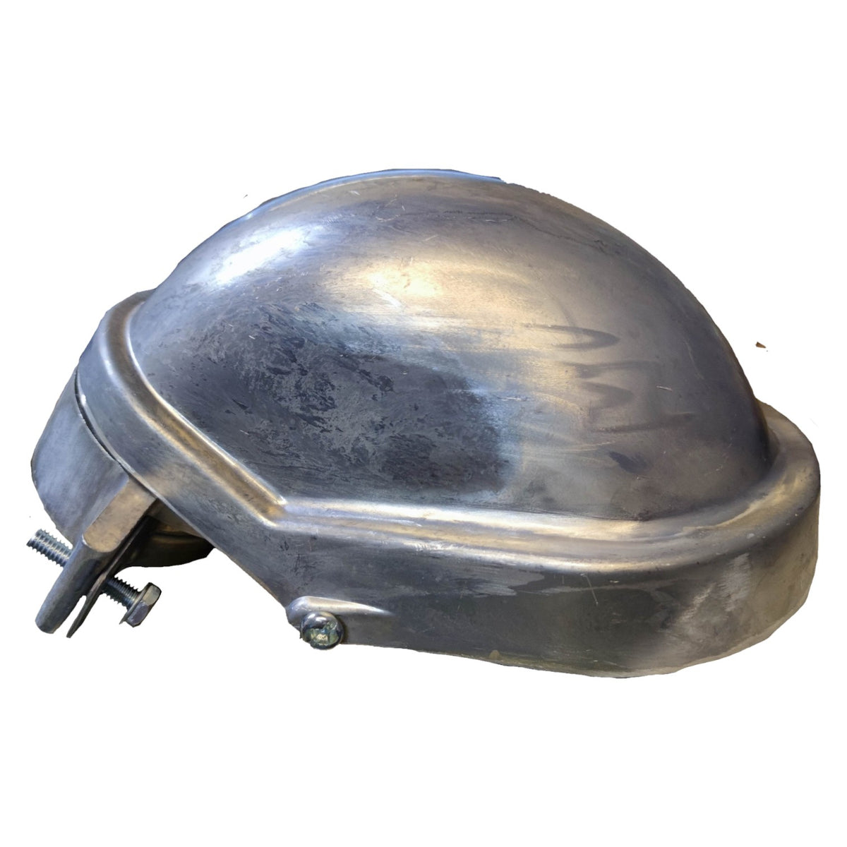 Metallic object on a white background