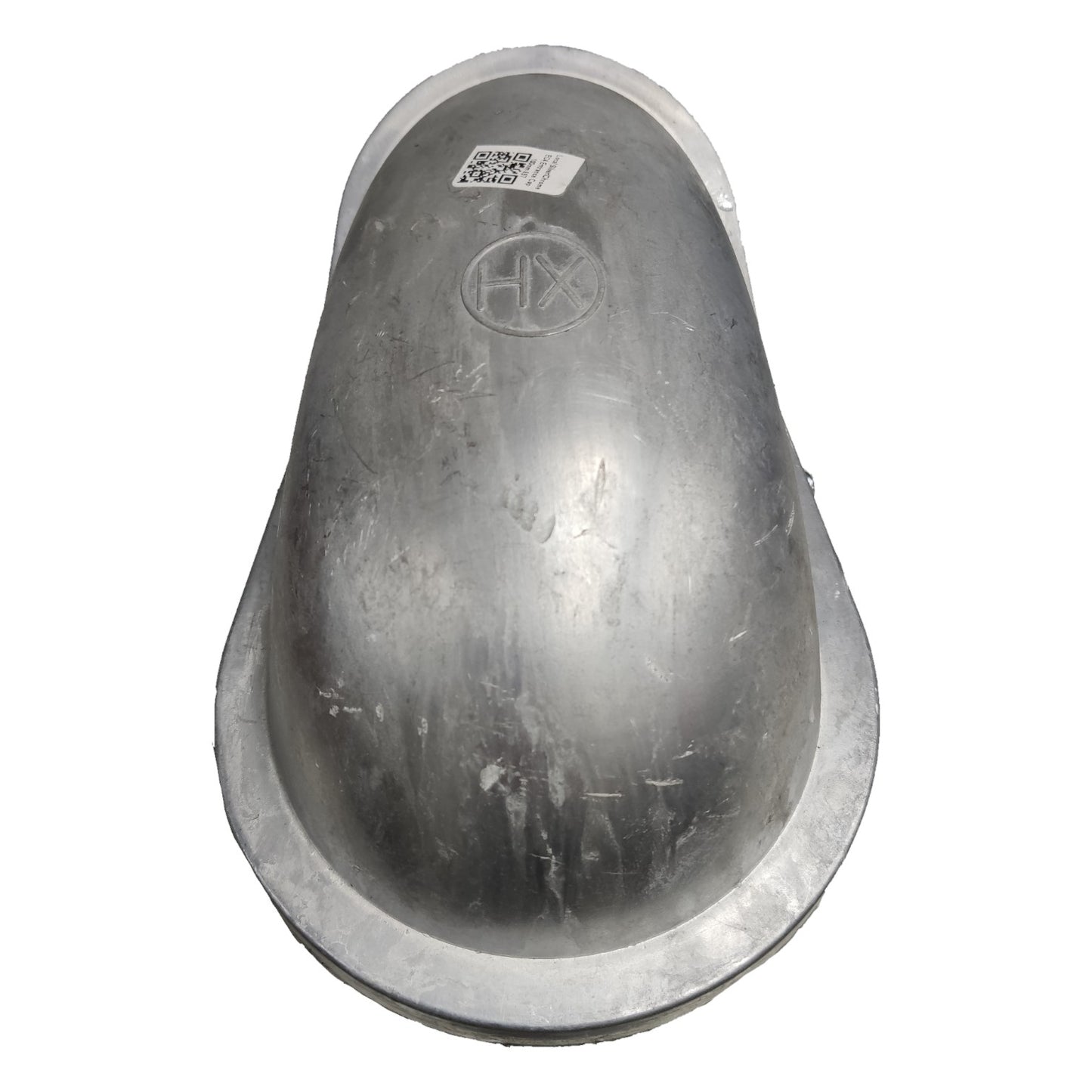 Metal shoe last with 'HIX' branding on a white background
