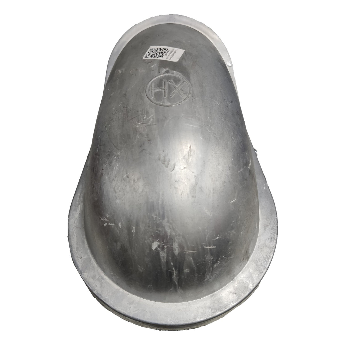 Metal shoe last with 'HIX' branding on a white background