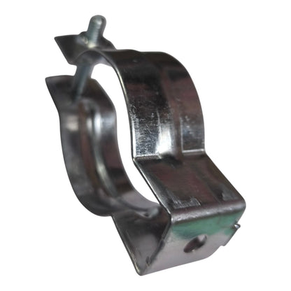 A galvanized steel metal clamp with a wing nut, shown on a plain white background.