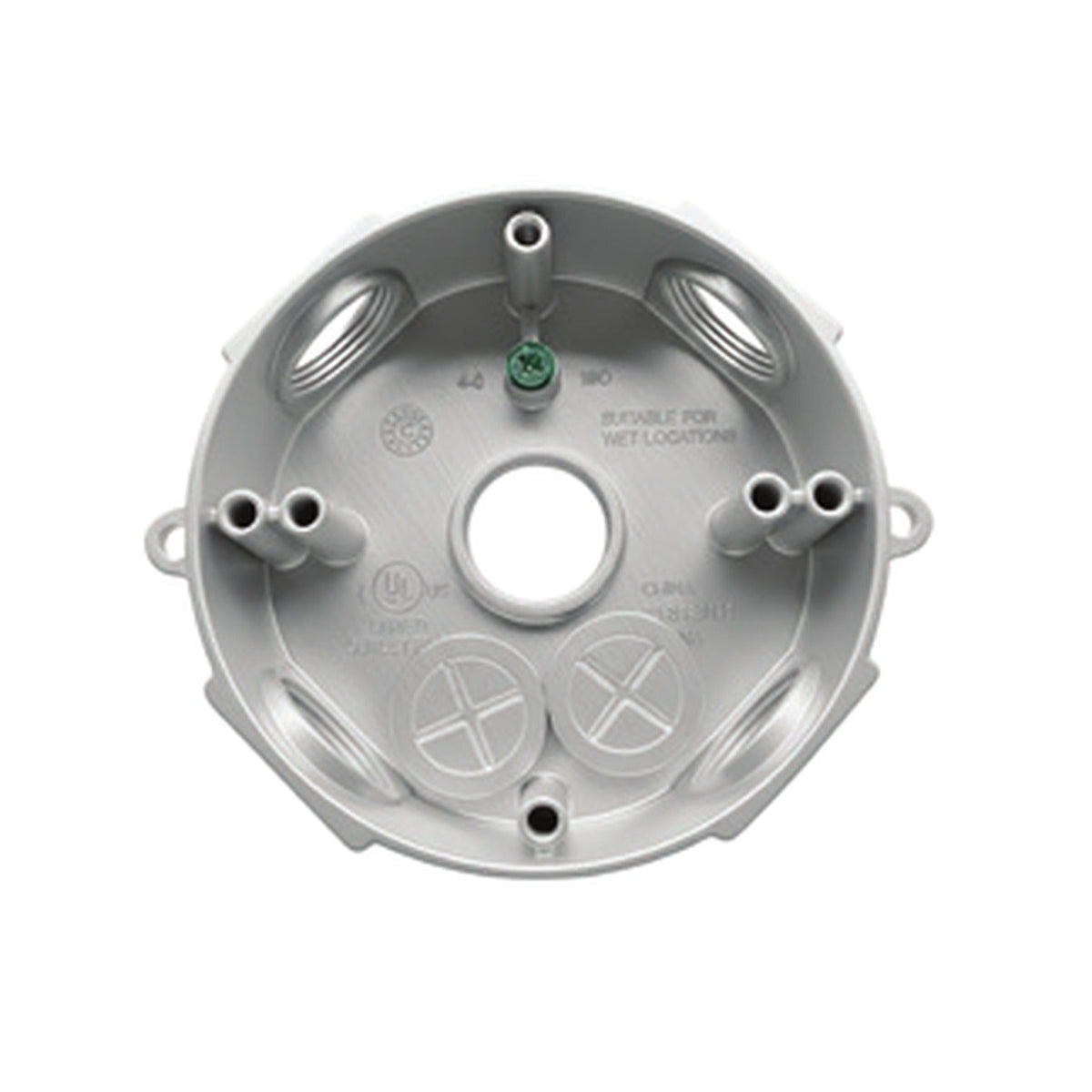 Shieldcon 3/4 Inches Round Waterproof Box 5 Hole Powder Coated Aluminum SMRWB34