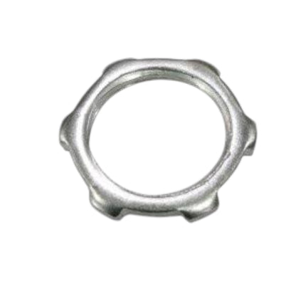 A small silver metal ring-shaped hardware piece with a textured, scalloped outer edge, shown on a plain white background.
