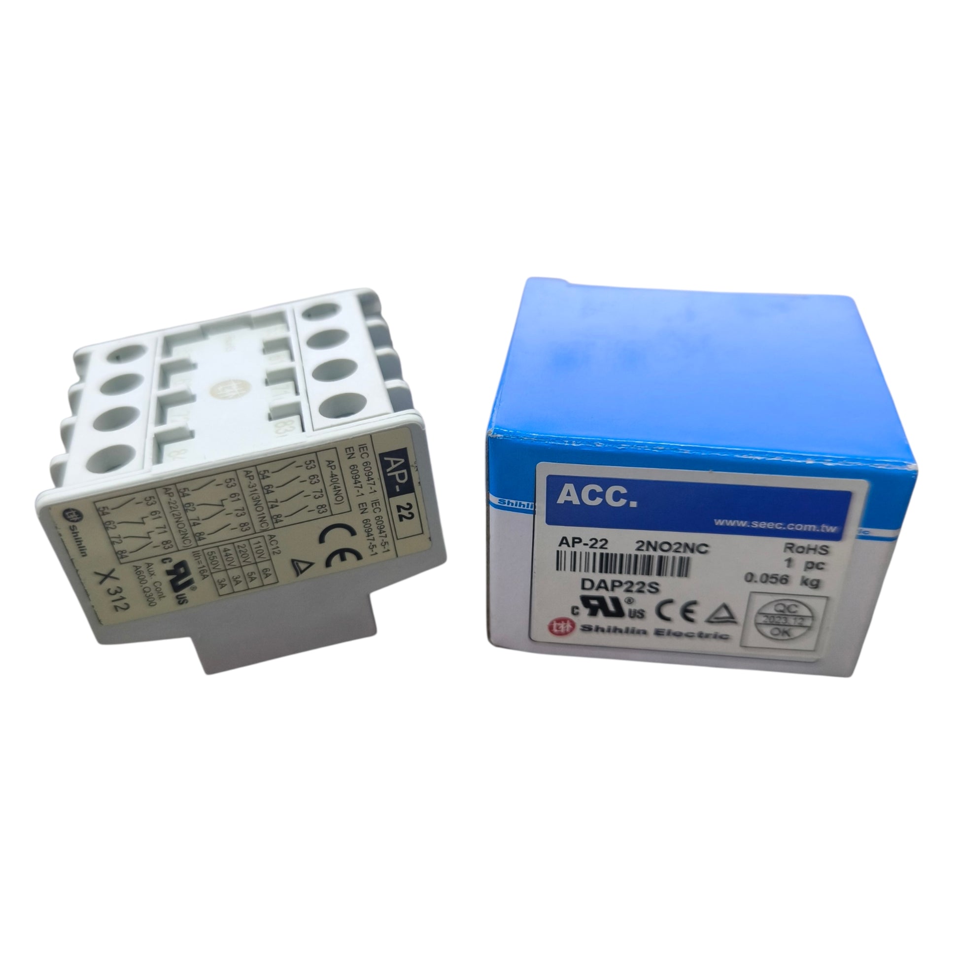 Shihilin Aux Contact Top For Magnetic Contactor 2NO + 2NC AP-22 Electx Electrical Supply