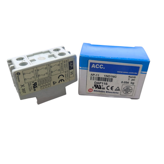 Shihilin Auxillary Contact for Magnetic Contactor 1NO + NC AP-11 Electx Electrical Supply