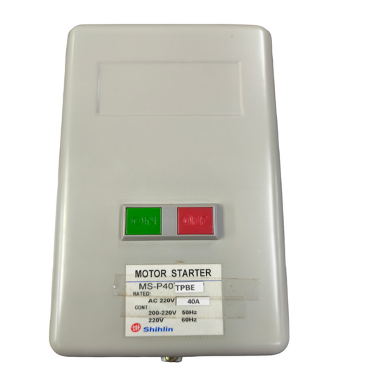 Shihlin Magnetic Starter 40A 15HP 220V motor starter with green and red control buttons