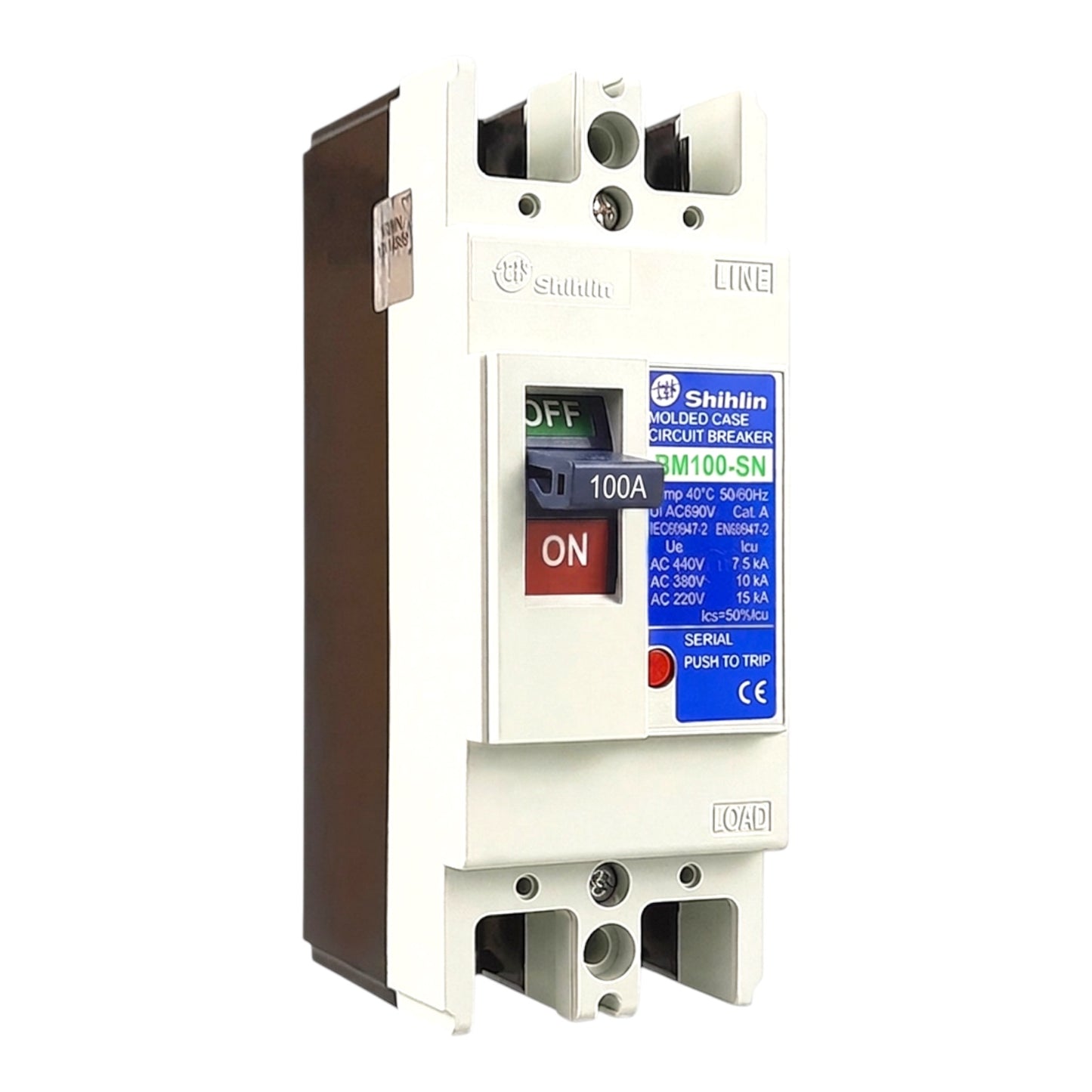 Shihlin 100A 2P Molded Case Circuit Breaker 25 KAIC 220V MCCB BM100SN2P100A