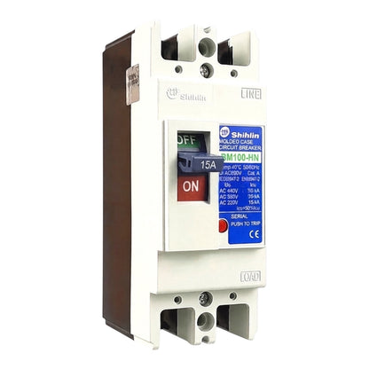Shihlin 15A 2P Molded Case Circuit Breaker 25 KAIC 220V MCCB BM100HN2P15A
