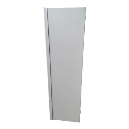 Rectangular gray panel with a white background