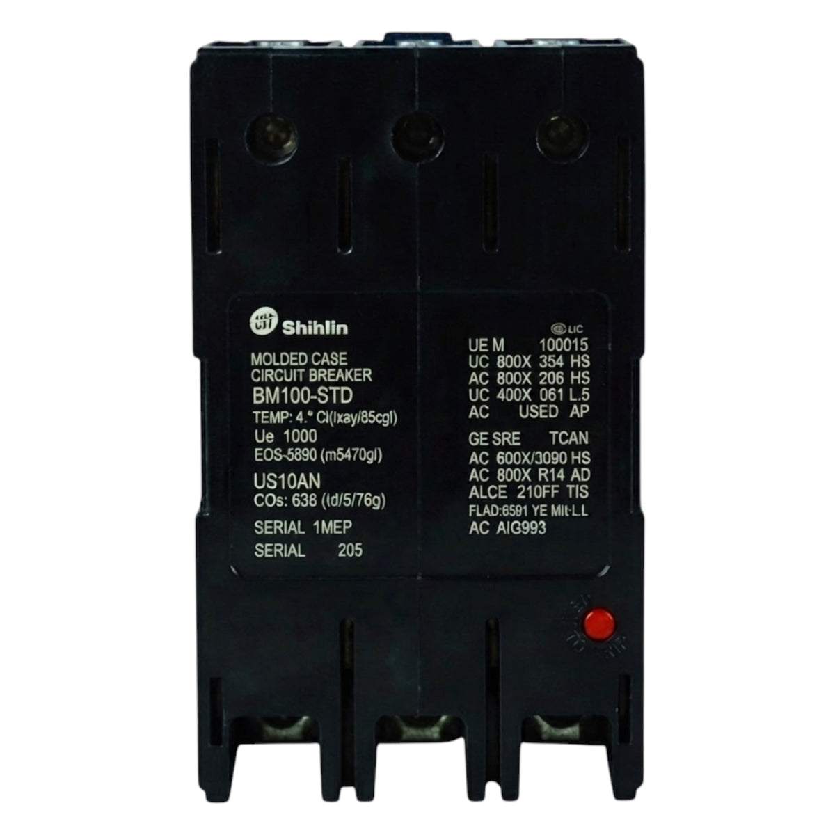Shihlin 50A 3P Molded Case Circuit Breaker 50 KAIC 220V MCCB BM100STD3P50A