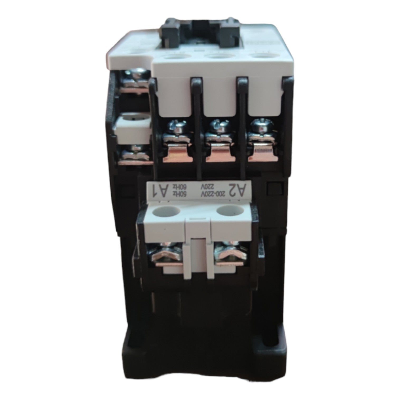 Electrical contactor on a white background