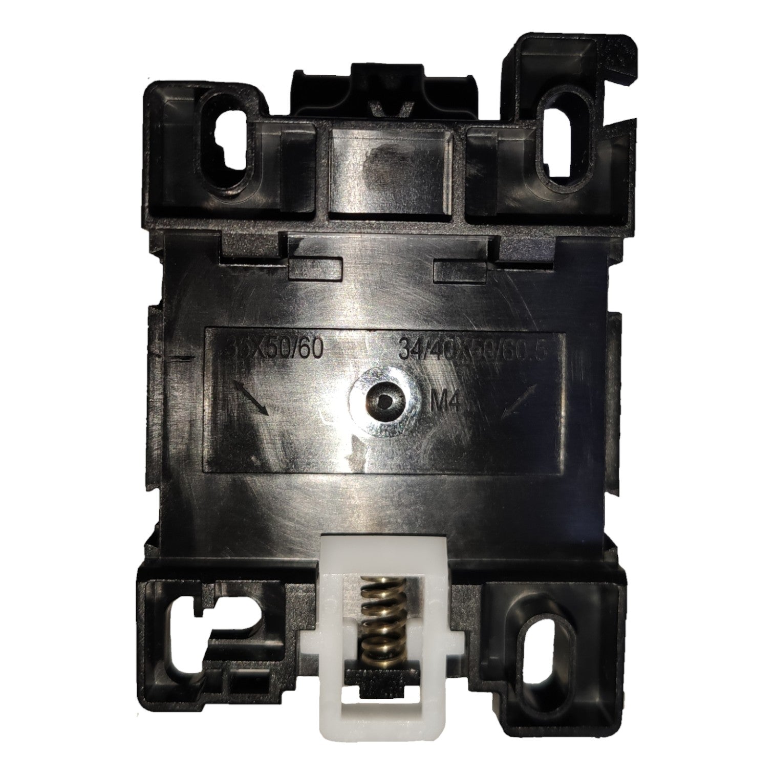 Mechanical component with visible branding on a white background