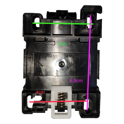 Mechanical component with measurements marked on a white background