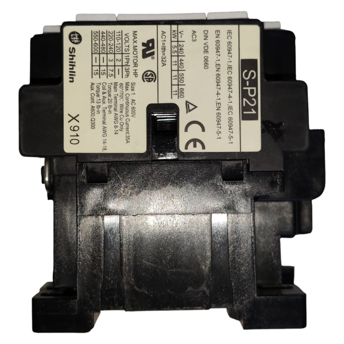 Electrical contactor with Shihlin branding on a white background