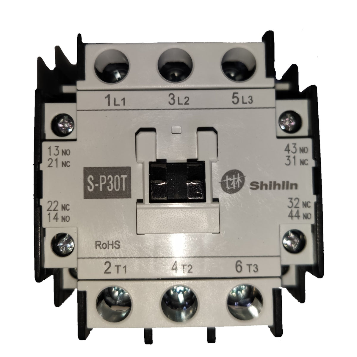 Electrical contactor with 'Shihlin' branding on a white background