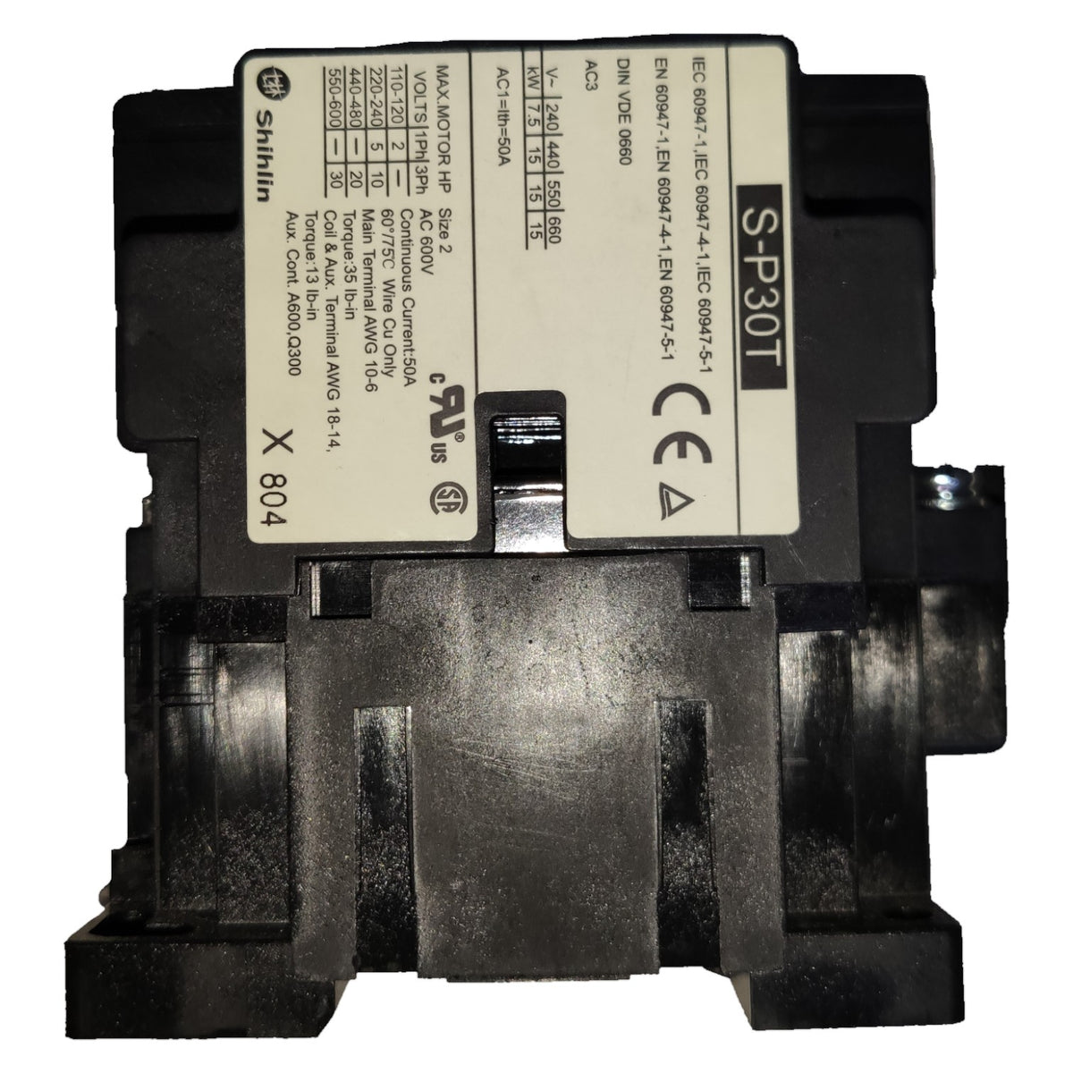 Electrical contactor with Shihlin branding on a white background