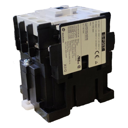 Black and white electrical contactor on a white background