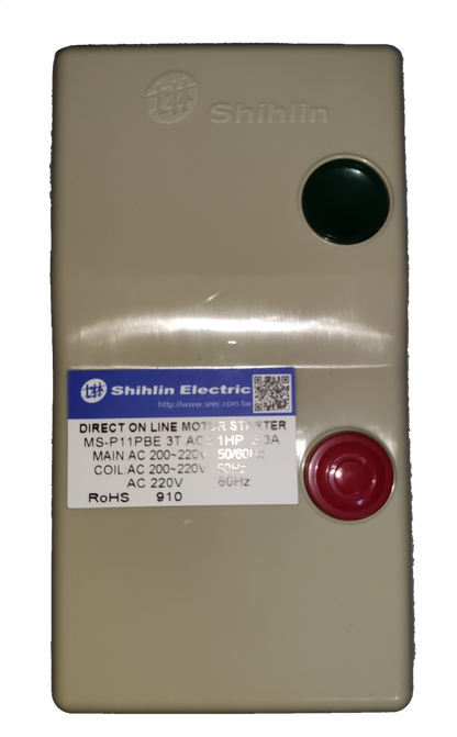Shihlin Magnetic Starter 3.3A 1 HP 3 Phase 220V power switch with green and red buttons