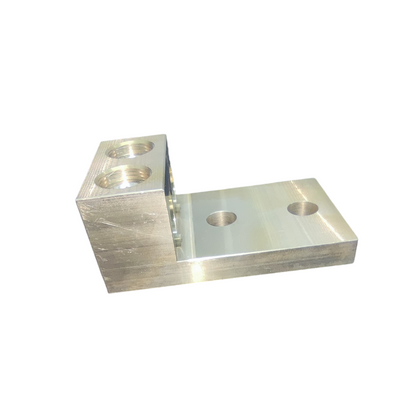 Metal component with multiple holes on a white background