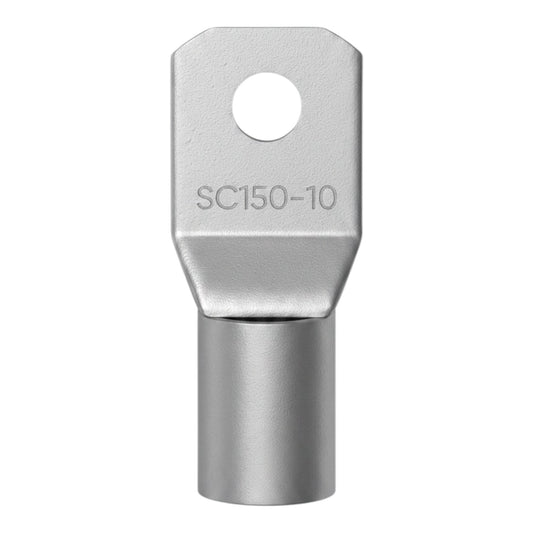 Metal terminal with 'SC150-10' marking on a white background