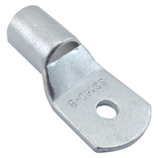 Metal terminal connector on a white background